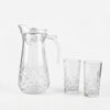 Crystal Cut Glass Jug 1700ML &  6 Tumbler