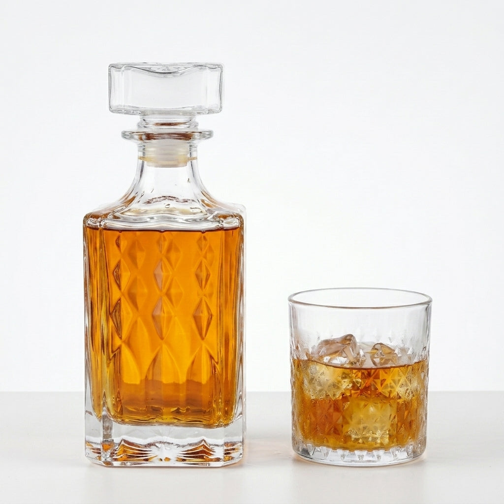 Diamond Decanter & 6 Tumbler  Set