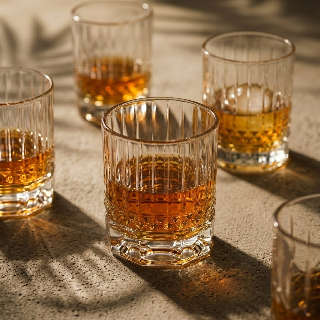 Diamond Cut Whiskey Glass   280 ML